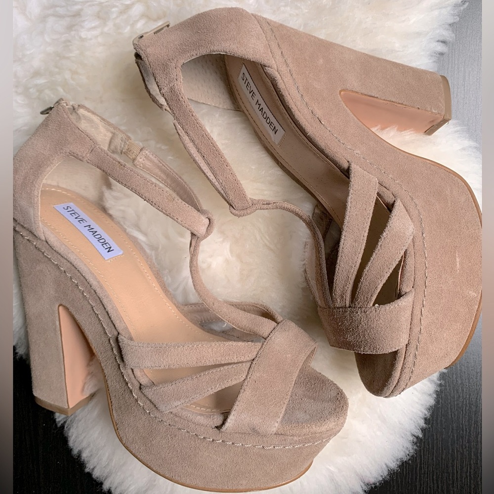 Steve Madden Gabbi Suede Chunky Platform Heels